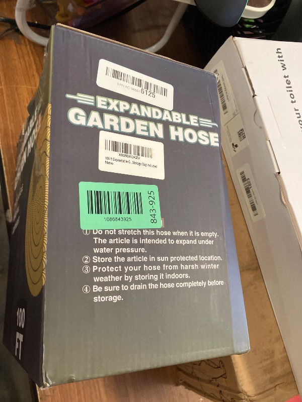 Photo 1 of 100 ft Expandable Garden Hose - Durable 3750D Fabric, 4-Layer Latex Core, Solid Brass Connectors Expanding Water hoses - 10 Spray Nozzles & Convenient Storage Bag Included