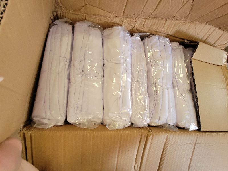 Photo 1 of 100 Pcs White Washable Removable Universal for Wedding Party Dining Banquet Polyester Spandex Stretch Slipcovers Chair Covers