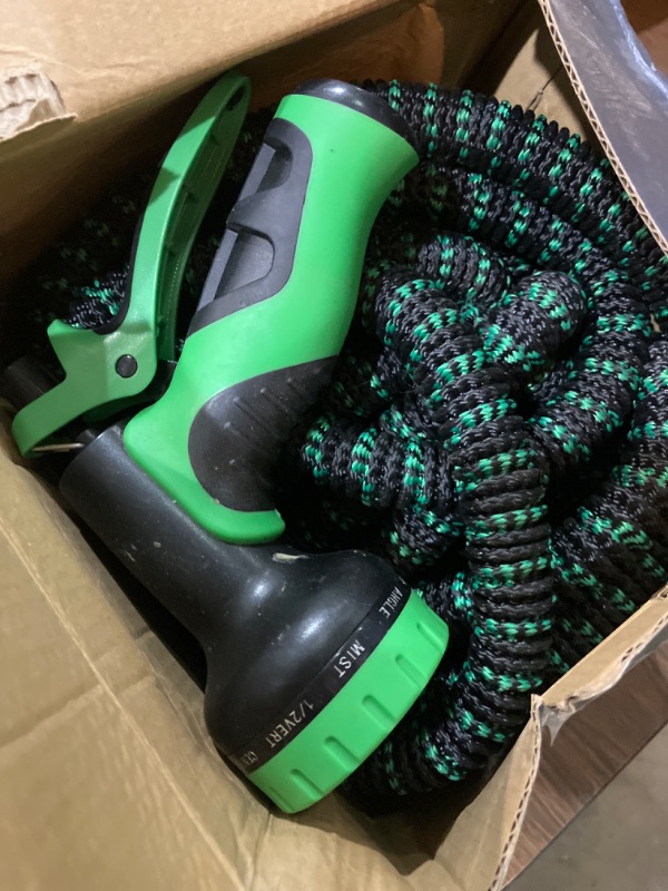 Photo 1 of 100 ft Expandable Garden Hose - Superior Strength 3750D - 3 -Layer Latex Core - Expanding Water hoses - Extra Strong Brass Connectors/Storage Bag