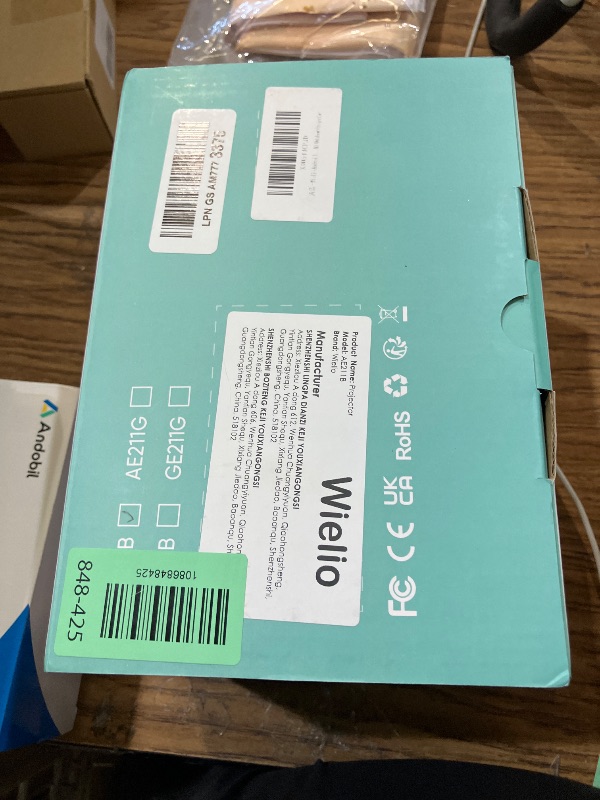 Photo 1 of 2026 Smart Projector with Android TV with WiFi 6 and Bluetooth 5 -Wielio Built in 1000+Apps 240Ansi Portable Bedroom Mini Movie Projector Support 4K/1080P, Auto Keystone & Zoom