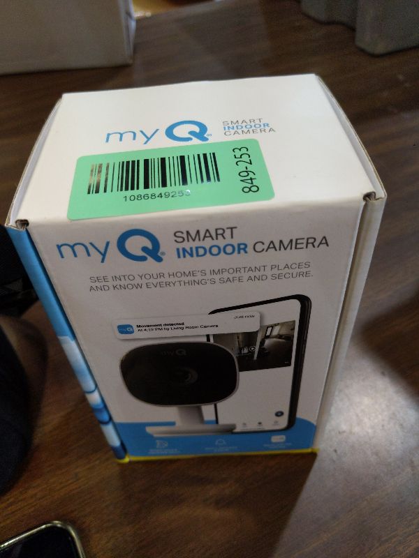 Photo 1 of  Chamberlain myQ Smart Indoor Security Camera – 1080p HD Video, Night Vision, Motion Detection, Wi-Fi, Two-Way Audio, Smartphone Control 