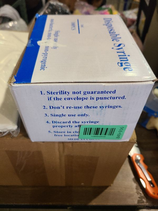 Photo 1 of 100 Pack 1ml Syringes with Needle, 25 G 1 Inch Needle Lab Disposable Individually Sealed Packed, Syringes for Industrial Scientific Labs, Liquids Measuring and Dispensing