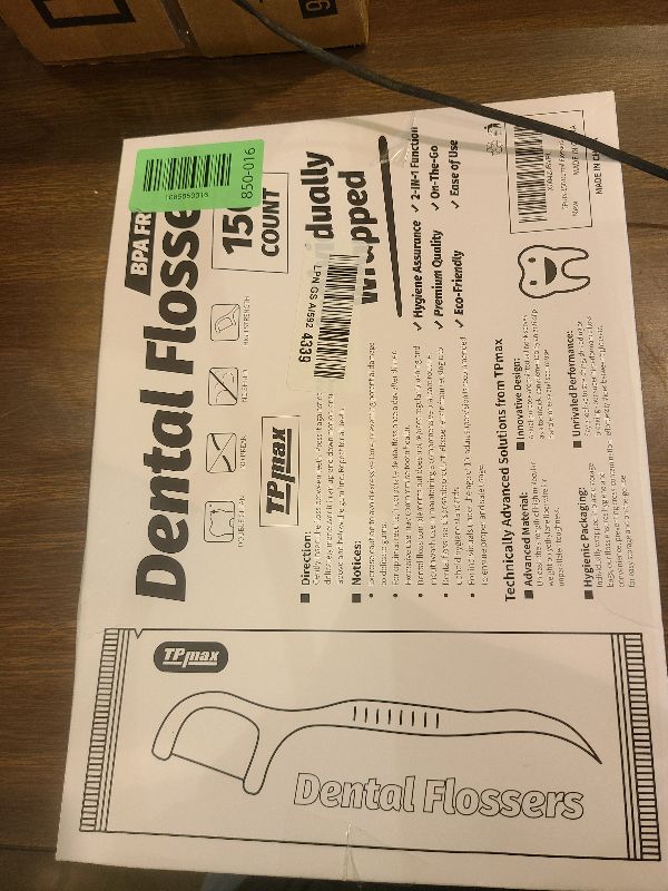 Photo 1 of 150 Count Dental Flossers Each Individually Wrapped, Floss Singles Bag, Travel Hotel Restaurant Office Car Dental Floss, Floss Picks Oral Care Teeth Clean Flat Wire