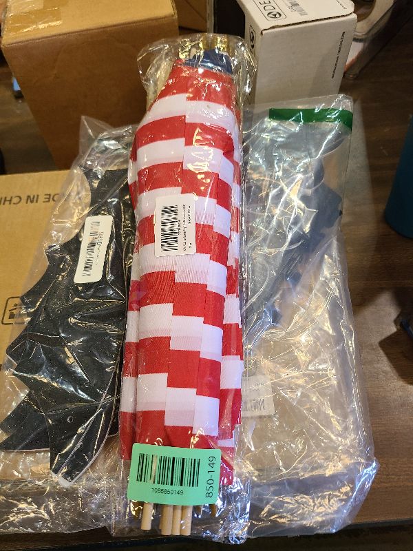 Photo 1 of 12 Pcs 12x18 Inch American Flags for Outside, 250th Anniversary USA Stick Flag with Handheld and Grounded Multi-Purpose Flagpole, Memorial Day, 4th of July Decorations, Patriotic Decorations