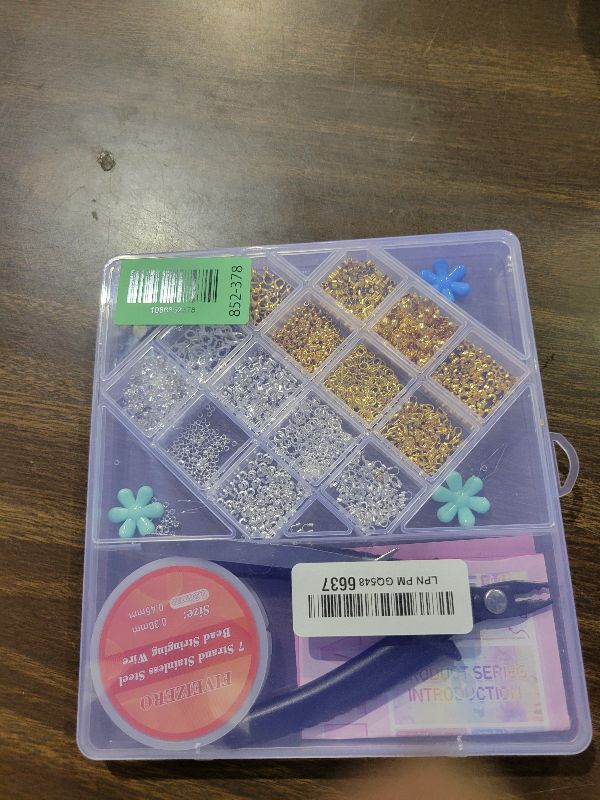 Photo 1 of 1950 Pcs Jewelry Making Cord End Kit,Crimp Tube Beads with Organizer Box,Includes Crimp Beads, Cover, Lobster Clasp,Jump Ring,Wire Guardians,Crimping Pliers & Beading Wire for Bracelets Necklace