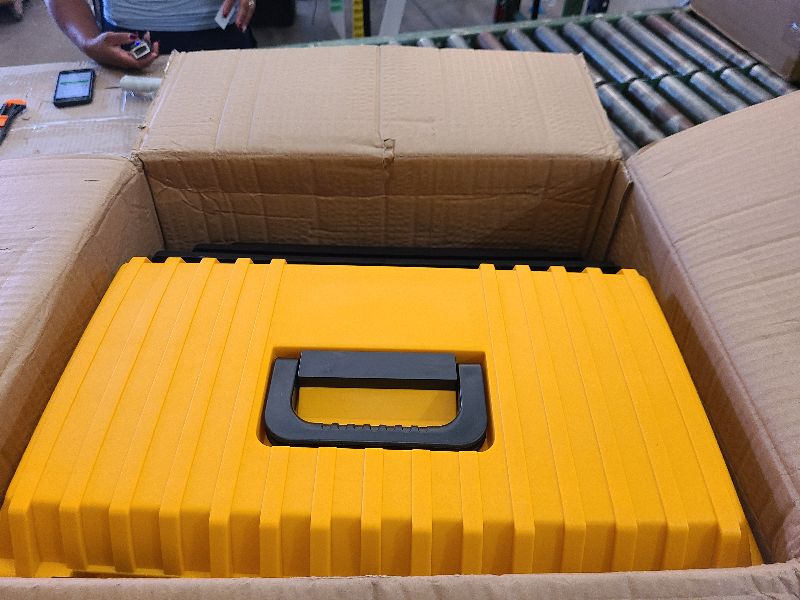 Photo 1 of 4 Pack Heavy Duty Plastic Tool Box Set, Stackable Portable Boxes, 13-19"