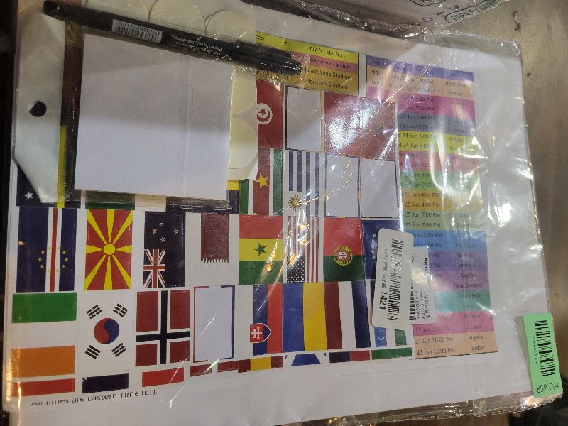 Photo 1 of 2026 World Cup Schedule Poster - 39.4x27.8 Inch Includes A2 Schedule & 240 Team Flag Stickers Large Soccer Schedule 2026 World Cup Merchandise Wall Chart for Game-day Planning Track Matches