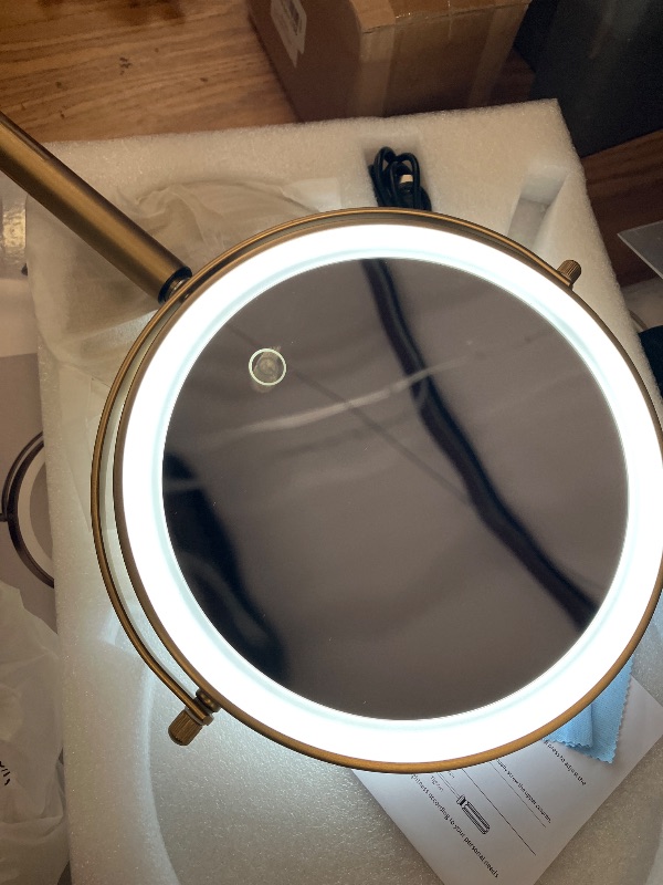 Photo 1 of 1X/30X 8" Magnifying Makeup Mirror with Lights Height Adjustable for Desk