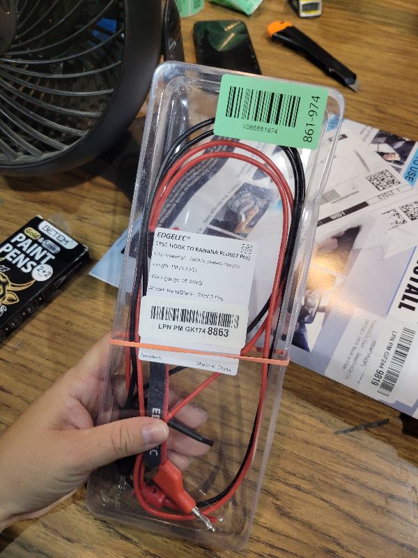 View 2 of 16 Gauge 2pcs/3.3Ft 4MM Banana Plug to Test Hook Clips UL3135, Heavy Duty Silicone Test Leads Set Jumper Wires Kit for Testing - EDGELEC