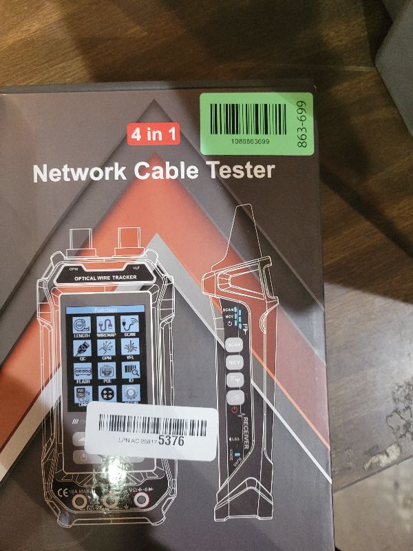 Photo 1 of 11 In 1 Network Cable Tester with 60000 Digit Multimeter 7 Wavelengths OPM 10Km/10mW VFL 600M Measurable Length 100 Records Tool Kit for CAT5 CAT6 Telephone Ethernet RJ11 RJ45 PoE Wire Tracer NCV, Red