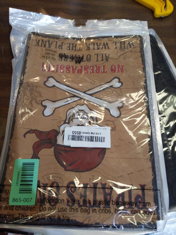 Photo 1 of 2 Pcs Pirate Metal Signs Pirate Theme Wall Decor Signs, 8 x 12 Inch Only All Others Will Walk The Plank and Beware of Pirates Metal Sign for Gasparilla Theme Celebration Decor Pirates Party Cave Bar