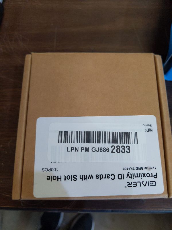 Photo 1 of 100 pack125KHz RFID TK4100 Proximity ID Cards with Slot Hole Punch Key Token Tag Card for Electronic Door Cabinet Lock or Entry Access Control System EM4100, Read Only