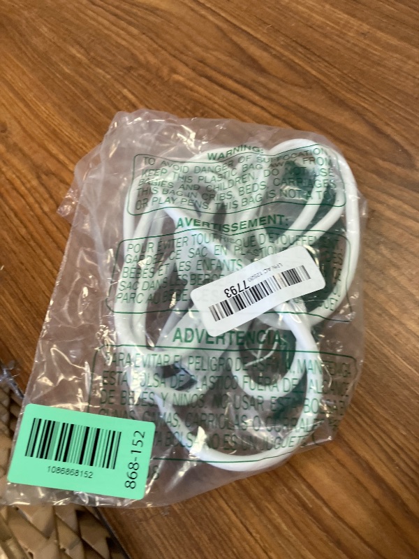 Photo 1 of 16/3 Short Extension Cord 10 FT, White Extension Cord Flexible & Durable, Indoor 3 Prong Power Cable, Suitable for Home and Office, 13 Amp 1625 Watt 125VAC 16AWG, ETL Listed
