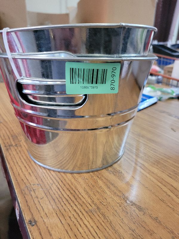 Photo 1 of 2 Pack Ice Bucket for Parties 4 Gallon Galvanized Tub Galvanized Ice Bucket