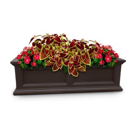 Photo 1 of Mayne Fairfield 36 X 11 X 11 Rectangular Espresso Self Watering Plastic Window Box Planter