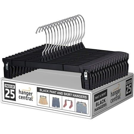 Photo 1 of  Hanger Central 25 Pack Black Plastic Pants Hangers 12 Inch 