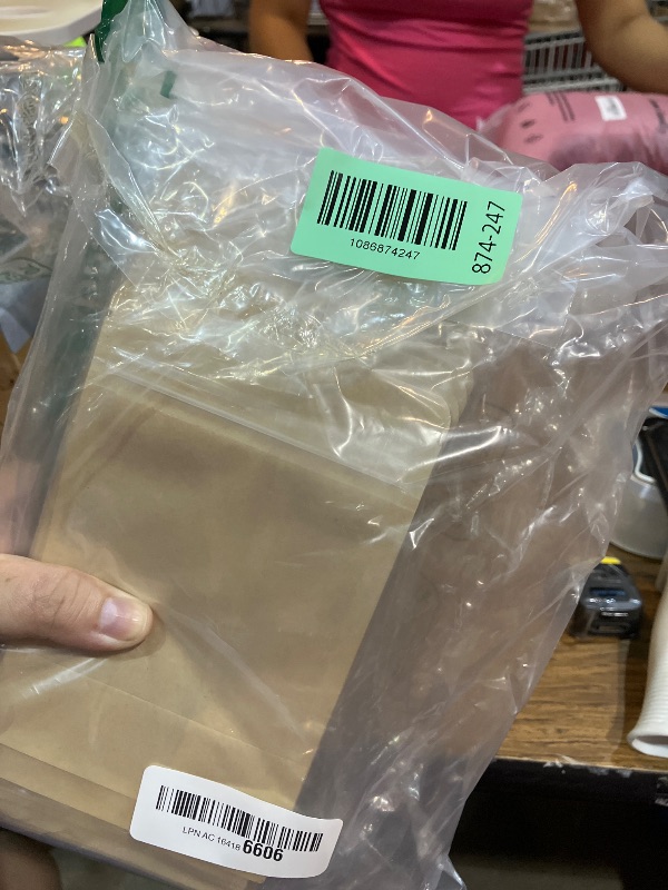 Photo 1 of 100 PCS Resealable Bags, Stand Up Kraft Bags with Window Clear Front Pouches, Zipper Lock Food Storage Bags 3.9×5.9 Inch Reusable Sealable Bags for Packaging