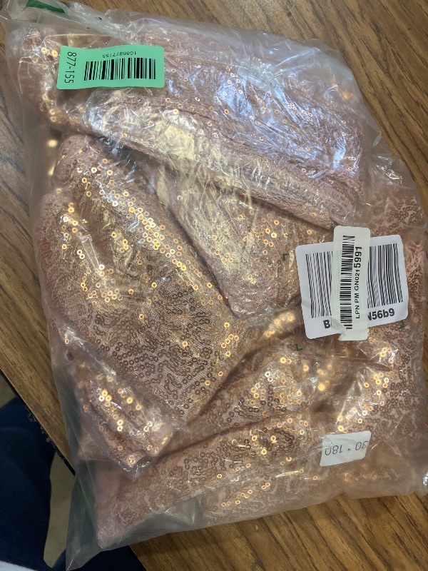 Photo 1 of 12 Packs 12 X 72 Inch Sequin Table Runner Glitter Dining Table Runner for Birthday Wedding Engagement Bridal Baby Shower Bachelorette Holiday Celebration Party Supplies Decorations (Rose Gold)