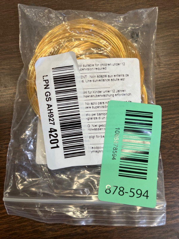 Photo 1 of 1 Set 100 Circles Inner Diameter:5.5cm, Wire:0.6mm Steel Memory Wire, Bracelets Making, Stringing Materials for DIY Bracelets, Necklace, Beading Jewelry Making and Crafts, Golden