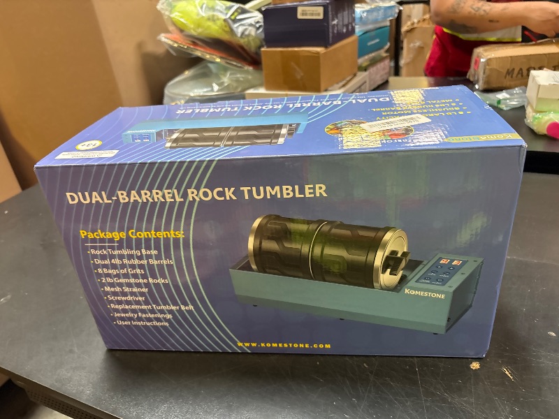 Photo 1 of KomeStone G2 Dual-Barrel Professional Rock Tumbler Kit, 8LB for Adults