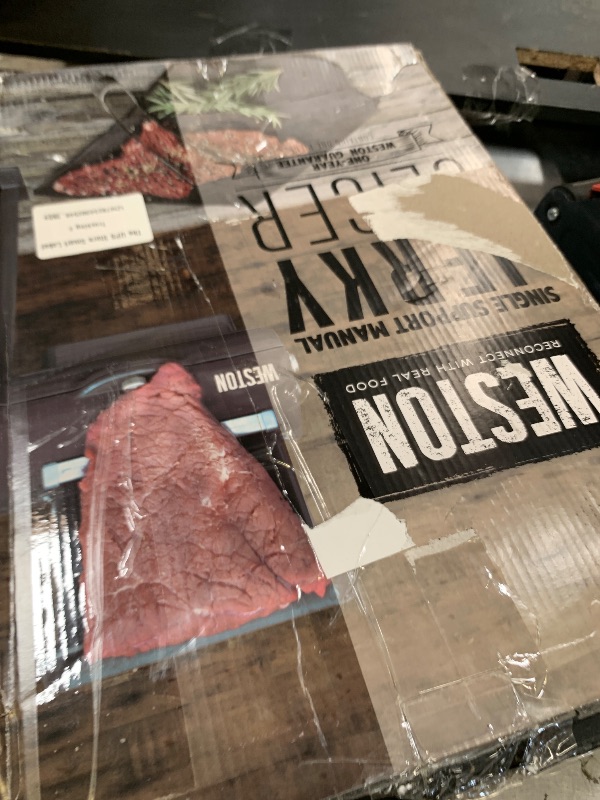 Photo 1 of Weston Manual Support Beef Jerky Slicer, Quick and Easy Operation For Cuts Up To 5” Wide x 1.25” Thick, Durable Aluminum Construction, Stainless Steel Blades, Charcoal Gray (07-3801-W-A)