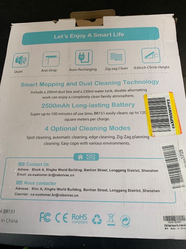 Photo 1 of ZCWA Robot Vacuum and Mop Combo