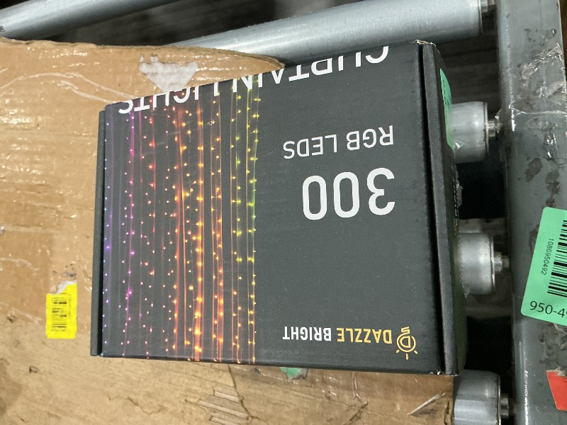 View 2 of [SOLD FOR PARTS] Dazzle Bright 300 LED Curtain String Lights, RGB Color Changing