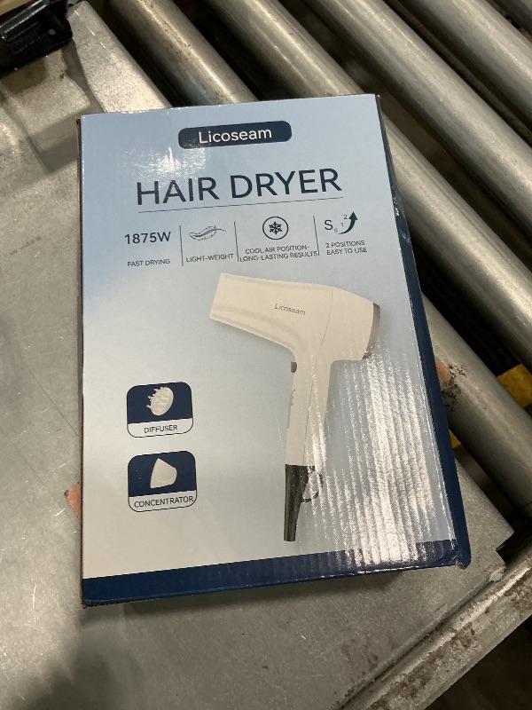 Photo 1 of 1875W Compact Hair Blow Dryer with Diffuser & Concentrator, White