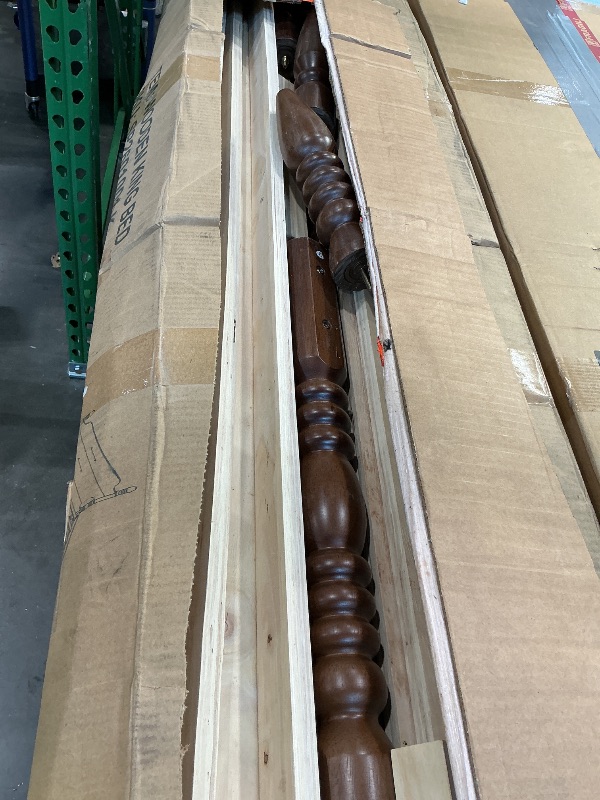 View 3 of *** no headboard *** KEIKI King Size Spindle Bed Frame - Walnut