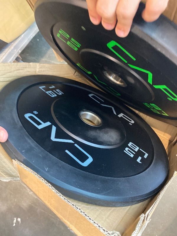 View 3 of [Important See Notes] CAP 370lb Economy Olympic Bumper Plate Set