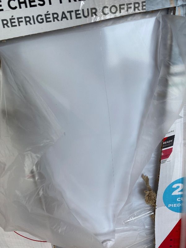 View 3 of [Scratches on Freezer] Frigidaire Chest Deep Freezer, 2.0 Cu. Ft. Capacity, Adjustable Thermostat-Removable Vinyl Coated Wire Basket-Easy Defrost Drain- Garage Ready- Pearl White