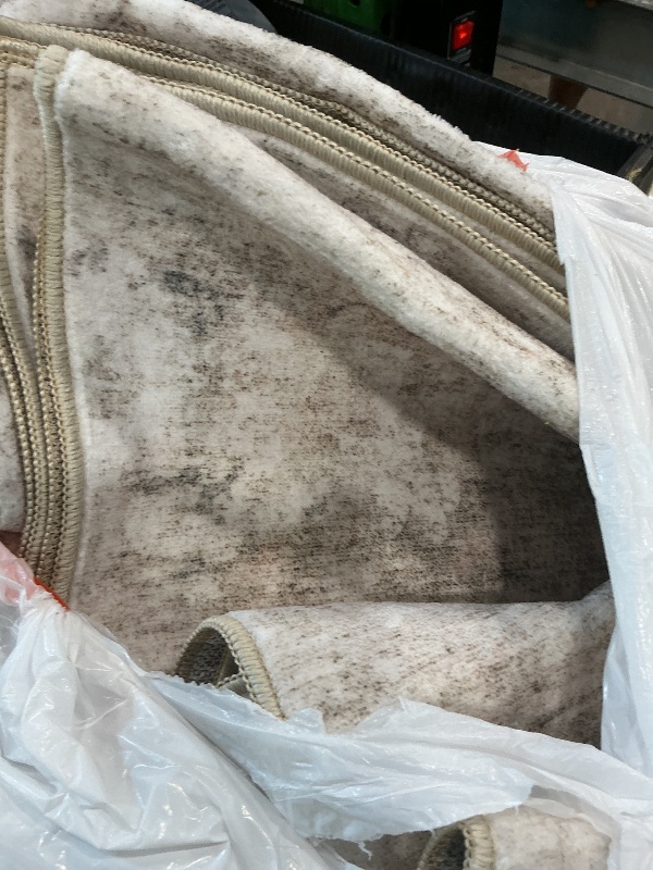 View 2 of - Rug Resistant for Living Room Non Slip Indoor Entryway Rubber Backing Carpet Bedroom Kitchen Distressed Floor Decor Brick/Brown/Beige Large