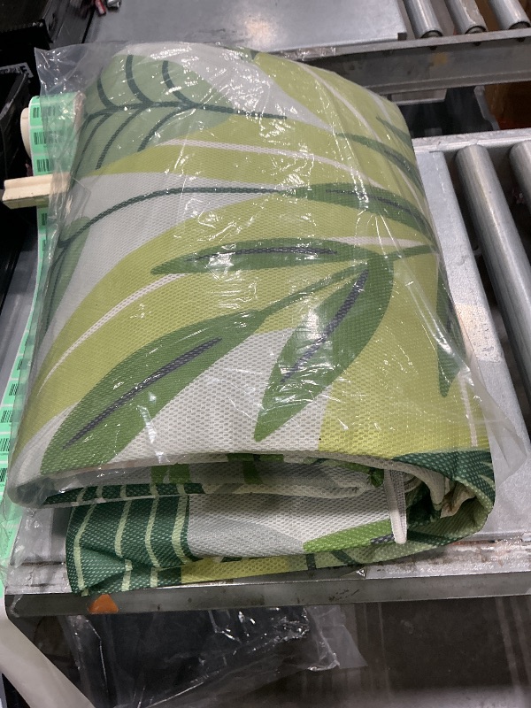 View 2 of [HEAVILY USED] Lahome Leaf Green Outdoor Rug 8'x10' Floral