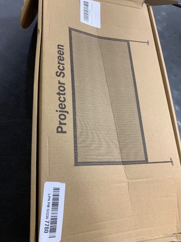 Photo 1 of 120 inch Outdoor Projection Screen with Stand, Smart RGB+IC Strip Light, 4K 16:9 Wrinkle Wind Resistant Movie Screen, Foldable Portable Projector Screen for Backyard Camping Home Theater