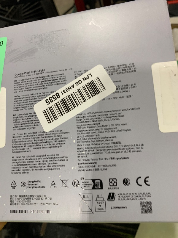 Photo 1 of Google Pixel 10 Pro Fold 256GB Moonstone Smartphone