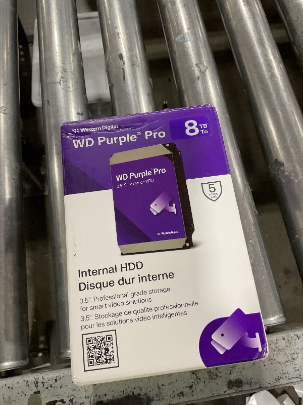Photo 1 of Western Digital 8TB WD Purple Pro Surveillance Internal Hard Drive HDD - SATA 6 Gb/s, 256 MB Cache, 3.5" - WD8002PURP