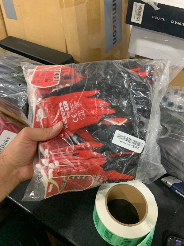 Photo 1 of KEZERS Nitrile Coated Work Gloves - Red, Small