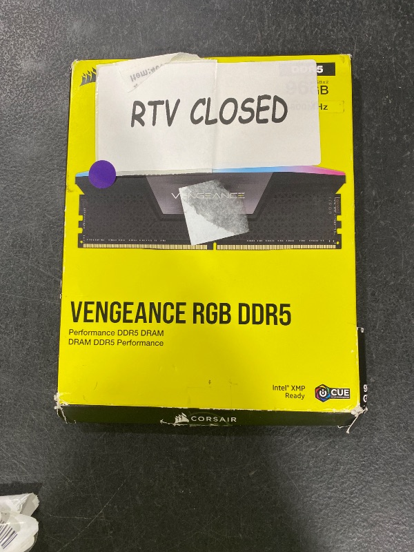 Photo 1 of CORSAIR Vengeance RGB DDR5 RAM 96GB (2x48GB) 6800MHz CL40 Intel XMP iCUE Compatible Computer Memory - Black (CMH96GX5M2B6800C40)