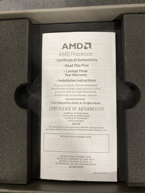 Photo 1 of AMD Ryzen 9 7900X 12-Core, 24-Thread Unlocked Desktop Processor