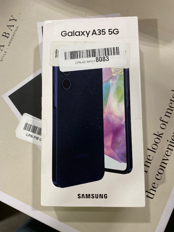 Photo 1 of SAMSUNG Galaxy A35 5G A Series Cell Phone, 128GB Unlocked Android Smartphone, AMOLED Display, Advanced Triple Camera System, Expandable Storage, Rugged Design, US Version, 2024, Awesome Navy