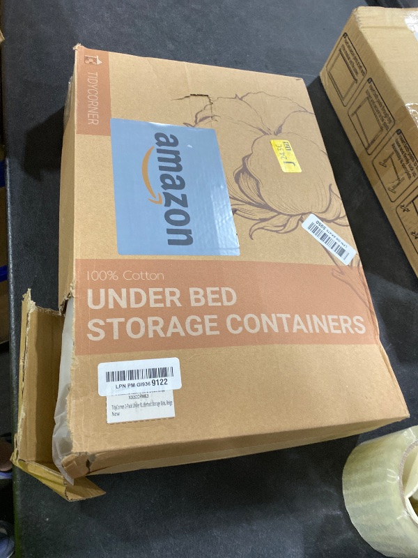 Photo 1 of TidyCorner 2-Pack Under Bed Storage Containers, Beige, 4.5" Tall