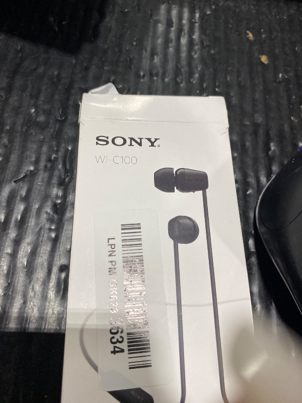 Photo 1 of Sony WI-C100 Wireless In-Ear Bluetooth Headphones, Black