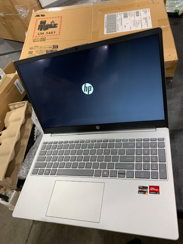 Photo 1 of HP 15.6 inch Laptop, HD Touchscreen Display, AMD Ryzen 5 7520U, 8 GB RAM, 512 GB SSD, AMD Radeon Graphics, Windows 11 Home, Natural Silver, 15-fc0499nr
