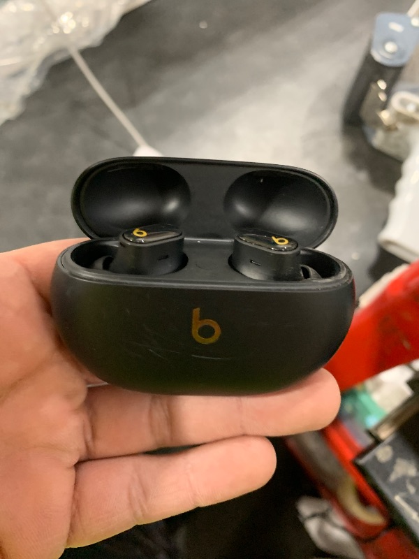 Photo 1 of Beats Studio Buds + | True Wireless Noise Cancelling Earbuds, Enhanced Apple & Android Compatibility, Built-in Microphone, Sweat Resistant Bluetooth Headphones, Spatial Audio - Black/Gold