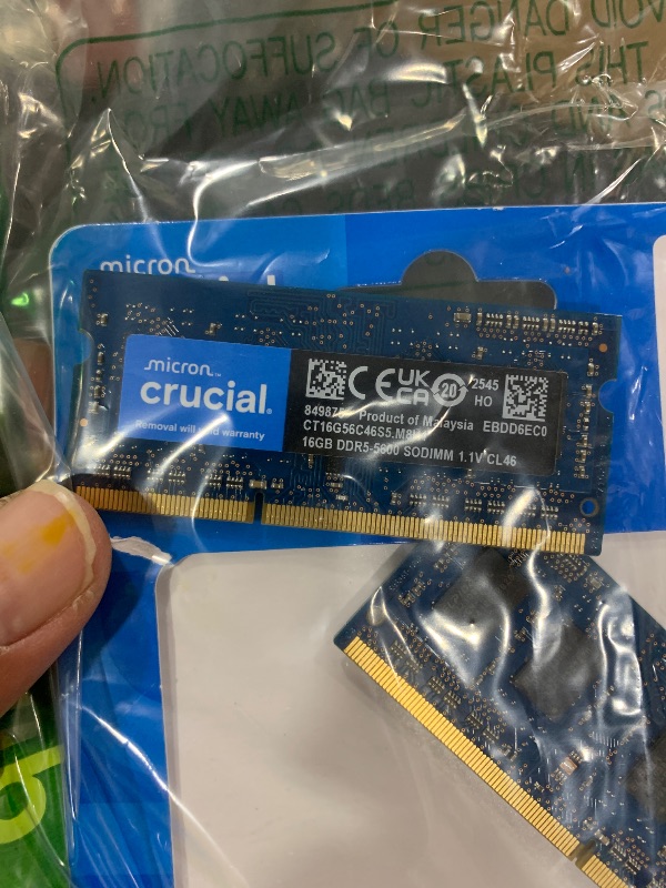 Photo 1 of Crucial 32GB DDR5 RAM Kit (2x16GB) 5600MHz