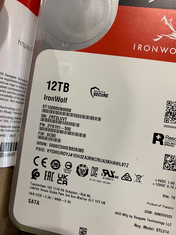 Photo 1 of Seagate IronWolf 12TB NAS Internal Hard Drive