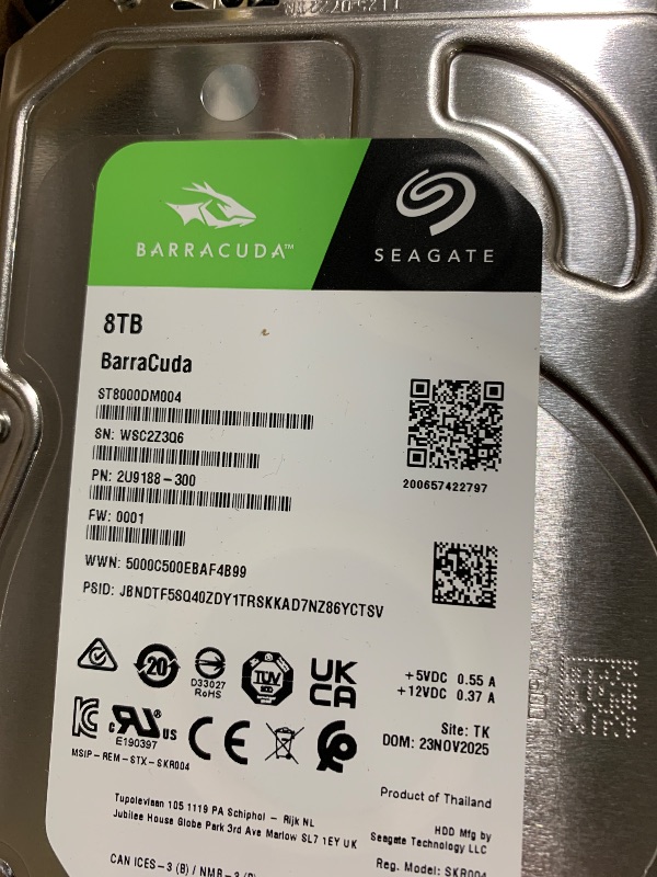 Photo 1 of Seagate 8TB BarraCuda Internal Hard Drive