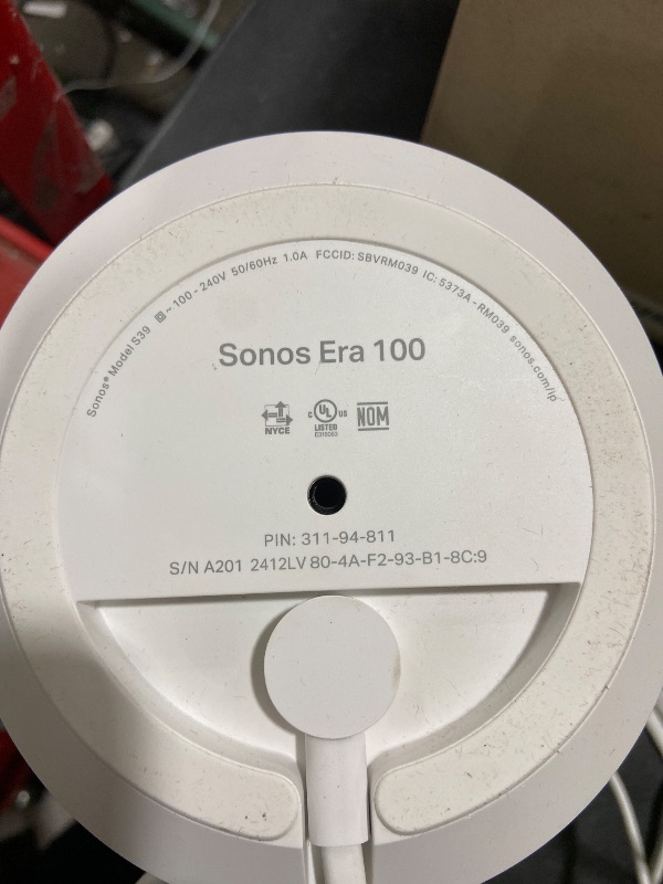 Photo 1 of Sonos Era 100 - White - Wireless, Alexa Enabled Smart Speaker
