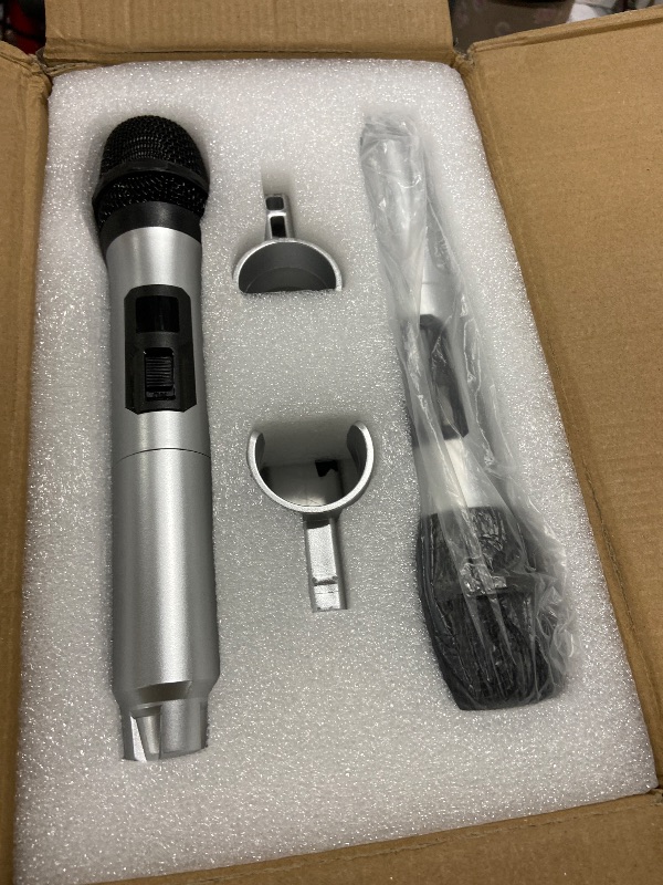 Photo 1 of Portable Karaoke Machine, with 2 Wireless Mics, LED Lights, Loud Subwoofer, Outdoor Karaoke Speaker for Adults