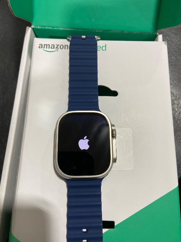 Photo 1 of Apple Watch Ultra 2 [GPS + Cellular, 49mm] - Titanium Case with Blue Ocean Band, One Size (Renewed Premium)